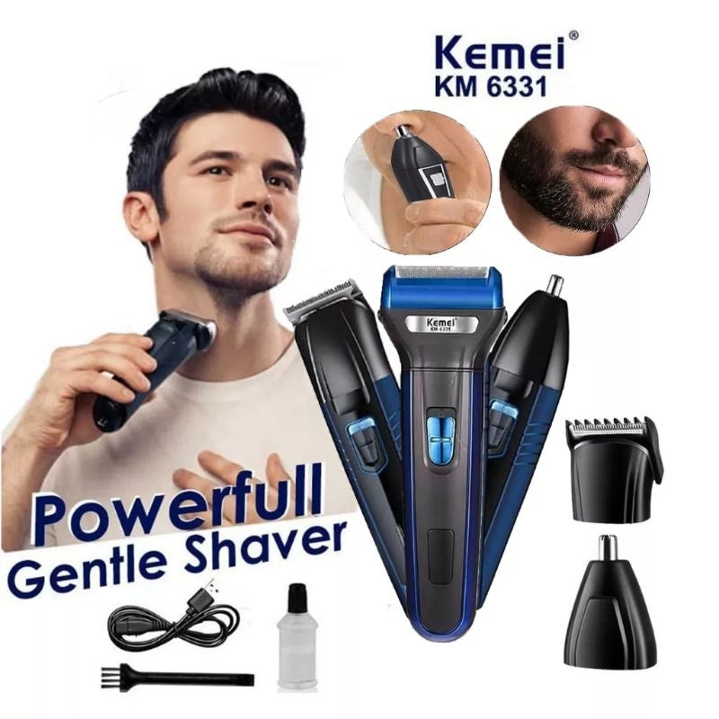 Kemei KM-6331 3 in 1 Grooming Kit with USB Charging
